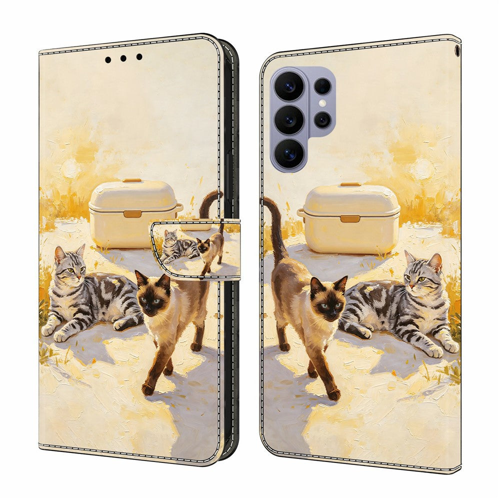 For Samsung Galaxy S26 Ultra Leather Case Pattern Printing Wallet Flip Stand Phone Cover