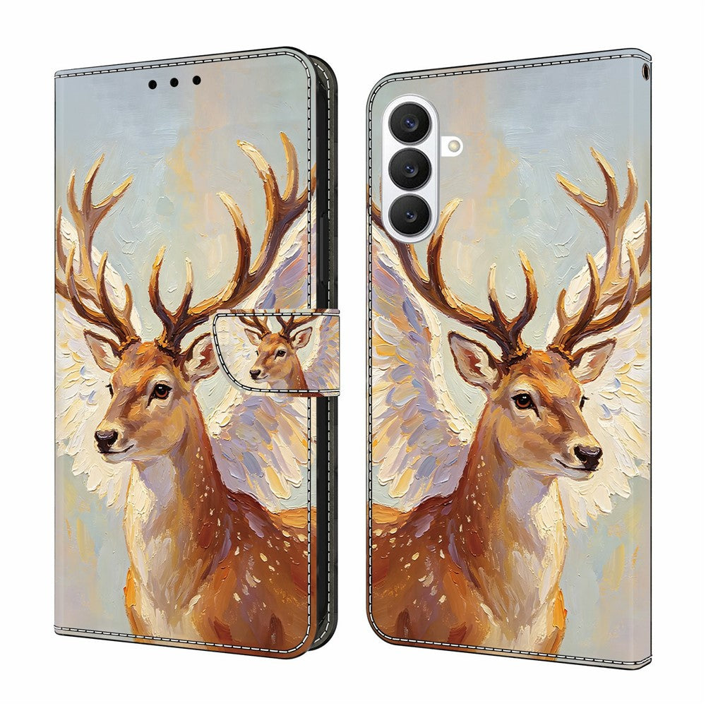 Läderfodral för Samsung Galaxy S26+ med mönstertryck, plånboksfodral med fällbart stativ