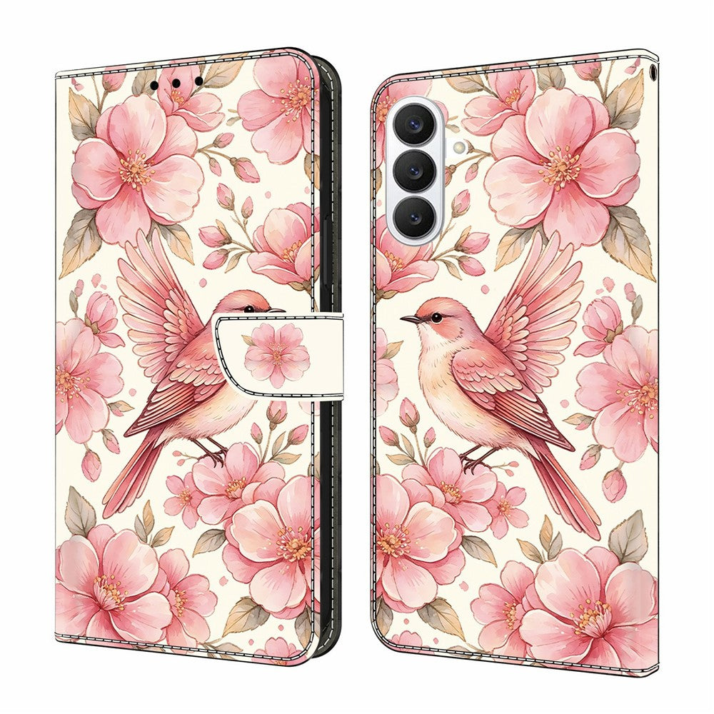 Läderfodral för Samsung Galaxy S26+ med mönstertryck, plånboksfodral med fällbart stativ
