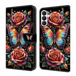 Läderfodral för Samsung Galaxy S26+ med mönstertryck, plånboksfodral med fällbart stativ