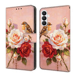 Läderfodral för Samsung Galaxy S26 FE med mönstertryck, plånboksfodral med fällbart stativ