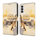 Läderfodral för Samsung Galaxy S26 FE med mönstertryck, plånboksfodral med fällbart stativ