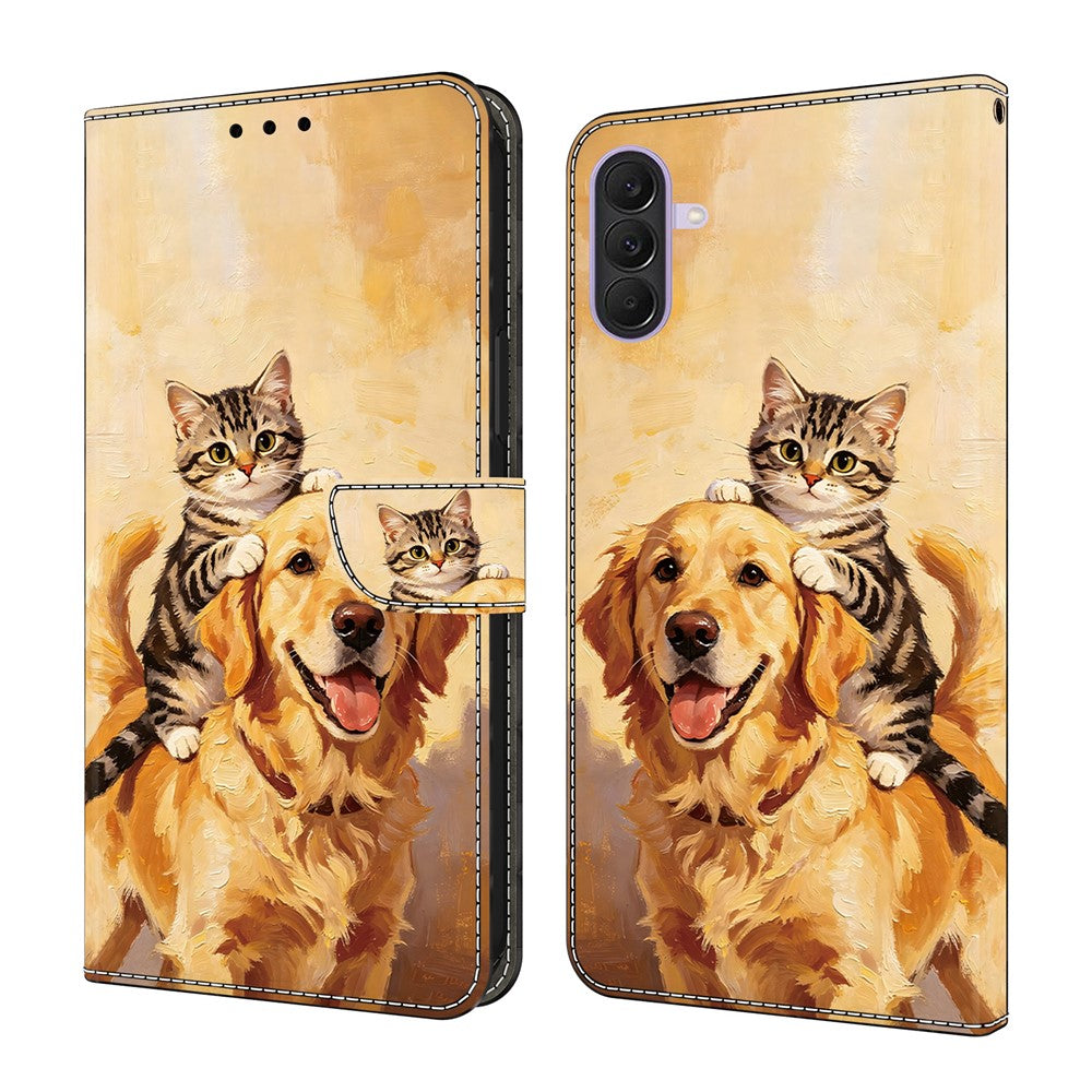Samsung Galaxy A27 5G Läderfodral Mönster Tryck Plånbok Flip Stativ mobilfodral