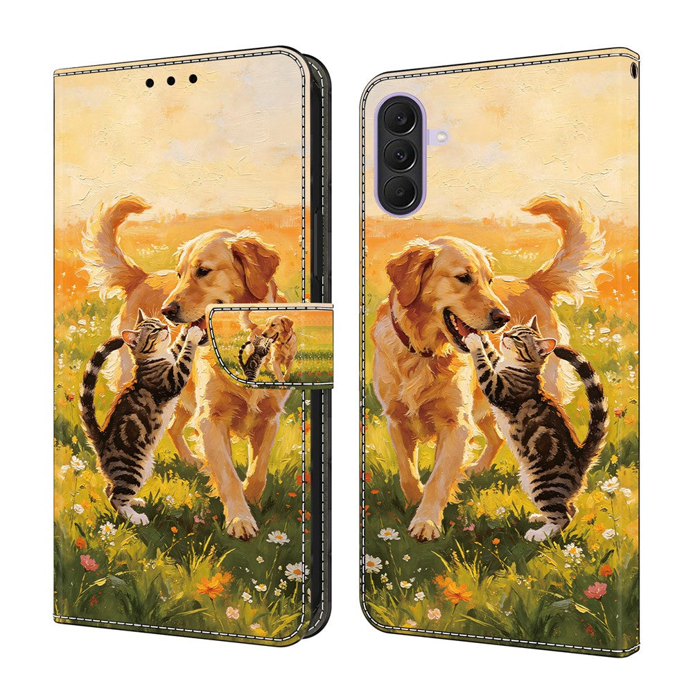 Samsung Galaxy A37 5G Läderfodral Mönster Tryck Plånbok Flip Stativ mobilfodral