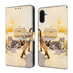 Läderfodral till Samsung Galaxy A18 5G / A18 4G / A17 5G / A17 4G Mönstertryck Plånbok med fällbart stativ mobilskal