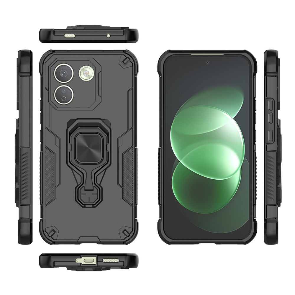 For Xiaomi Redmi Note 17 Pro Max 5G Case Rotatable Ring Kickstand PC + TPU Shockproof Phone Cover