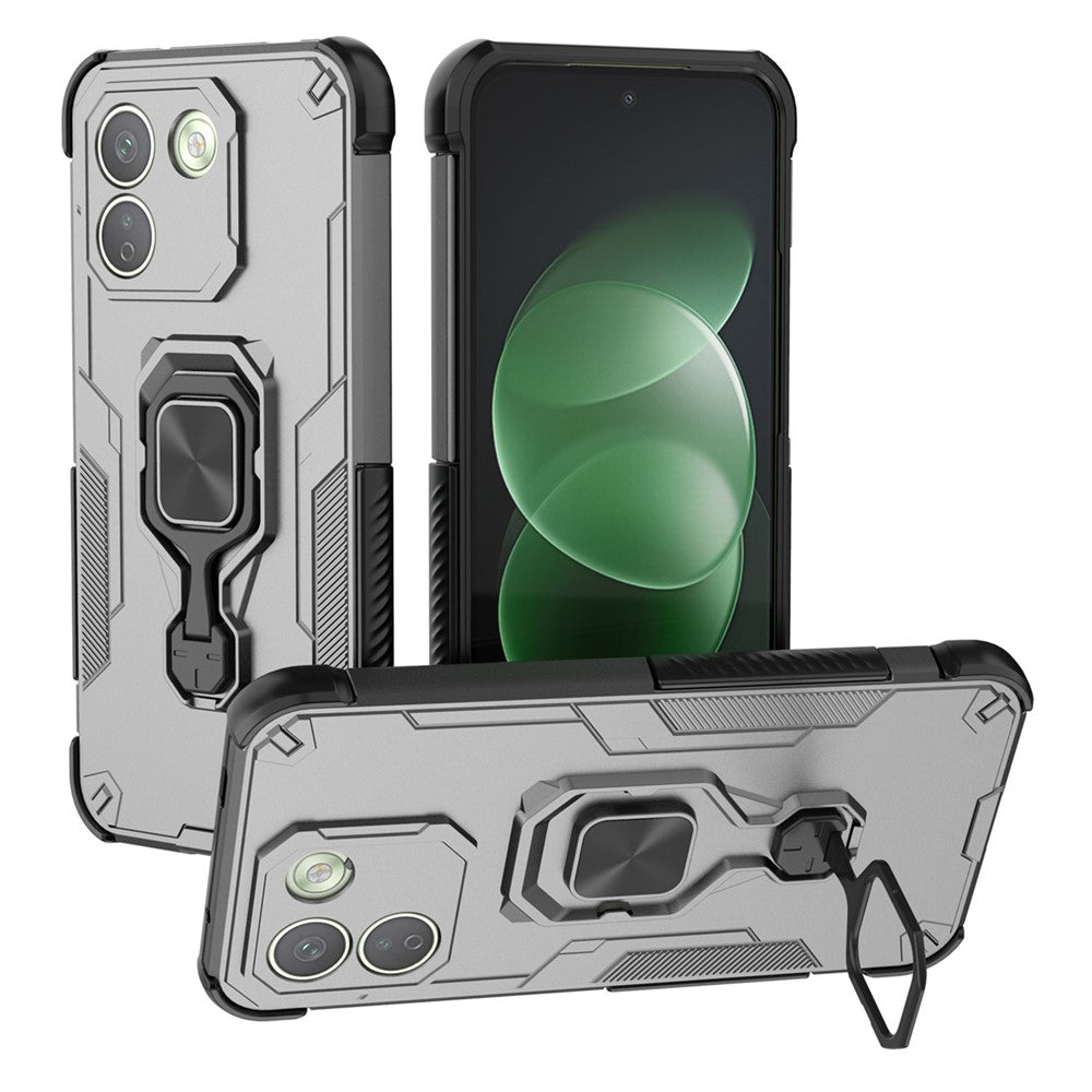 For Xiaomi Redmi Note 17 Pro Max 5G Case Rotatable Ring Kickstand PC + TPU Shockproof Phone Cover