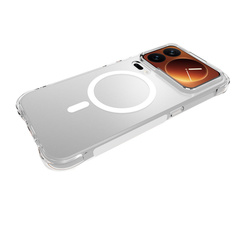 WANLONFENG för Xiaomi 18 Pro Max WL1-serien 2,0 mm magnetiskt skal, genomskinligt TPU-mobilbakstycke med 2 st. skärmfilmer