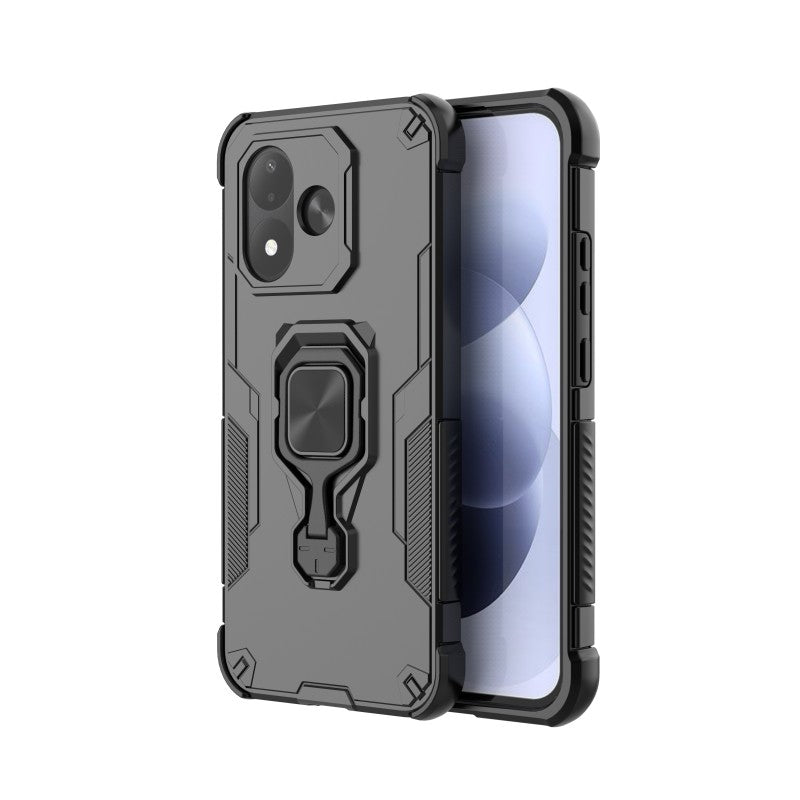 WANLONFENG-mobilcover til Xiaomi Redmi Note 17 5G (Global) / Xiaomi Redmi Note 17 (Indien/Kina) 5G / Xiaomi Redmi Note 17 4G (Global), PC- og TPU-bagside med stativ og hærdet glas