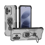 WANLONFENG-mobilcover til Xiaomi Redmi Note 17 5G (Global) / Xiaomi Redmi Note 17 (Indien/Kina) 5G / Xiaomi Redmi Note 17 4G (Global), PC- og TPU-bagside med stativ og hærdet glas