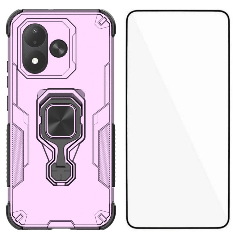 WANLONFENG för Xiaomi Redmi Note 17 5G (Global) / Xiaomi Redmi Note 17 (Indien/Kina) 5G / Xiaomi Redmi Note 17 4G (Global) mobilskal PC TPU Bakstycke Stativ med Härdat Glas