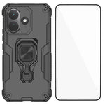 WANLONFENG for Xiaomi Redmi Note 17 Pro 5G Phone Case  PC TPU Back Cover Kickstand with Tempered Glass