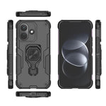 WANLONFENG for Xiaomi Redmi Note 17 Pro 5G Phone Case  PC TPU Back Cover Kickstand with Tempered Glass
