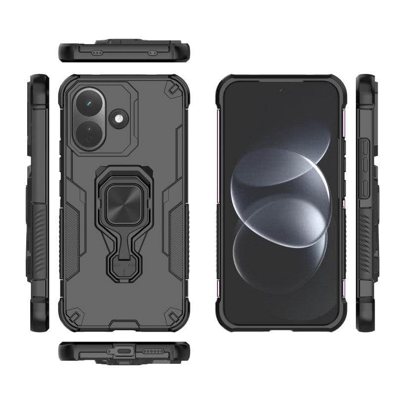 WANLONFENG for Xiaomi Redmi Note 17 Pro 5G Phone Case  PC TPU Back Cover Kickstand with Tempered Glass
