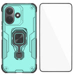 WANLONFENG for Xiaomi Redmi Note 17 Pro 5G Phone Case  PC TPU Back Cover Kickstand with Tempered Glass