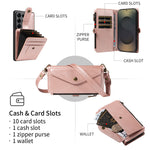 For Samsung Galaxy S25 Ultra Magnetic Case Detachable RFID Blocking Wallet PU Leather + Matte TPU Phone Cover with Straps
