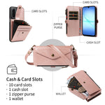 Samsung Galaxy A17 4G / Galaxy M17 5G / Galaxy F17 5G / Galaxy A17 5G Magnetiskt fodral Avtagbart RFID-blockerande plånbok PU-läder + Matt TPU mobilskal med remmar