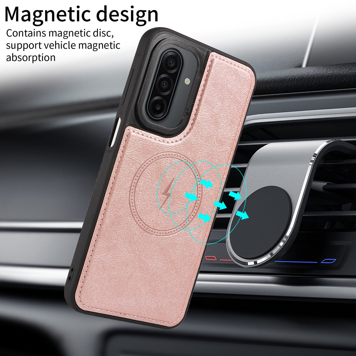 Samsung Galaxy A17 4G / Galaxy M17 5G / Galaxy F17 5G / Galaxy A17 5G Magnetiskt fodral Avtagbart RFID-blockerande plånbok PU-läder + Matt TPU mobilskal med remmar