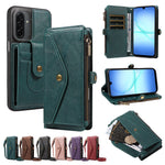 Samsung Galaxy A17 4G / Galaxy M17 5G / Galaxy F17 5G / Galaxy A17 5G Magnetiskt fodral Avtagbart RFID-blockerande plånbok PU-läder + Matt TPU mobilskal med remmar