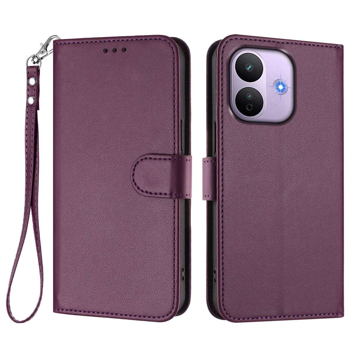 For Xiaomi Redmi Note 17 Pro 5G Leather Case Wallet Stand Phone Cover with Wrist Strap