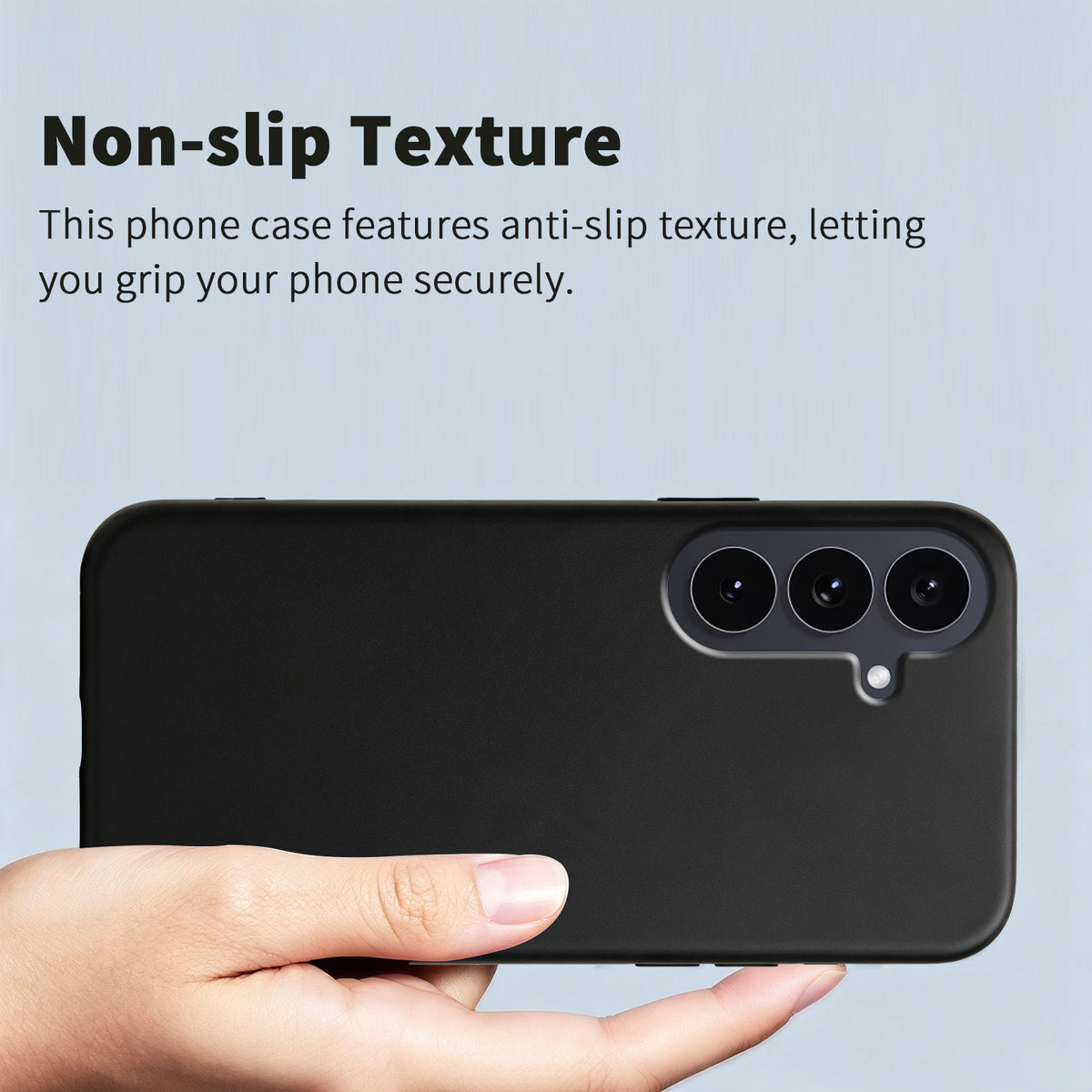 Samsung Galaxy S25 FE-skal, mjukt TPU-skal med fallskydd och halkfri textur.