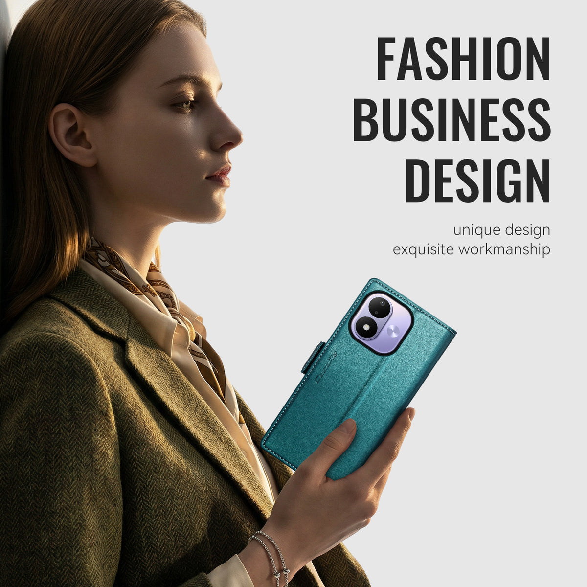 CASEME for Xiaomi Redmi Note 17 5G (Global) / Xiaomi Redmi Note 17 4G (Global) Case  023 Series RFID Blocking Wallet Stand Glossy Litchi Texture Leather Phone Cover