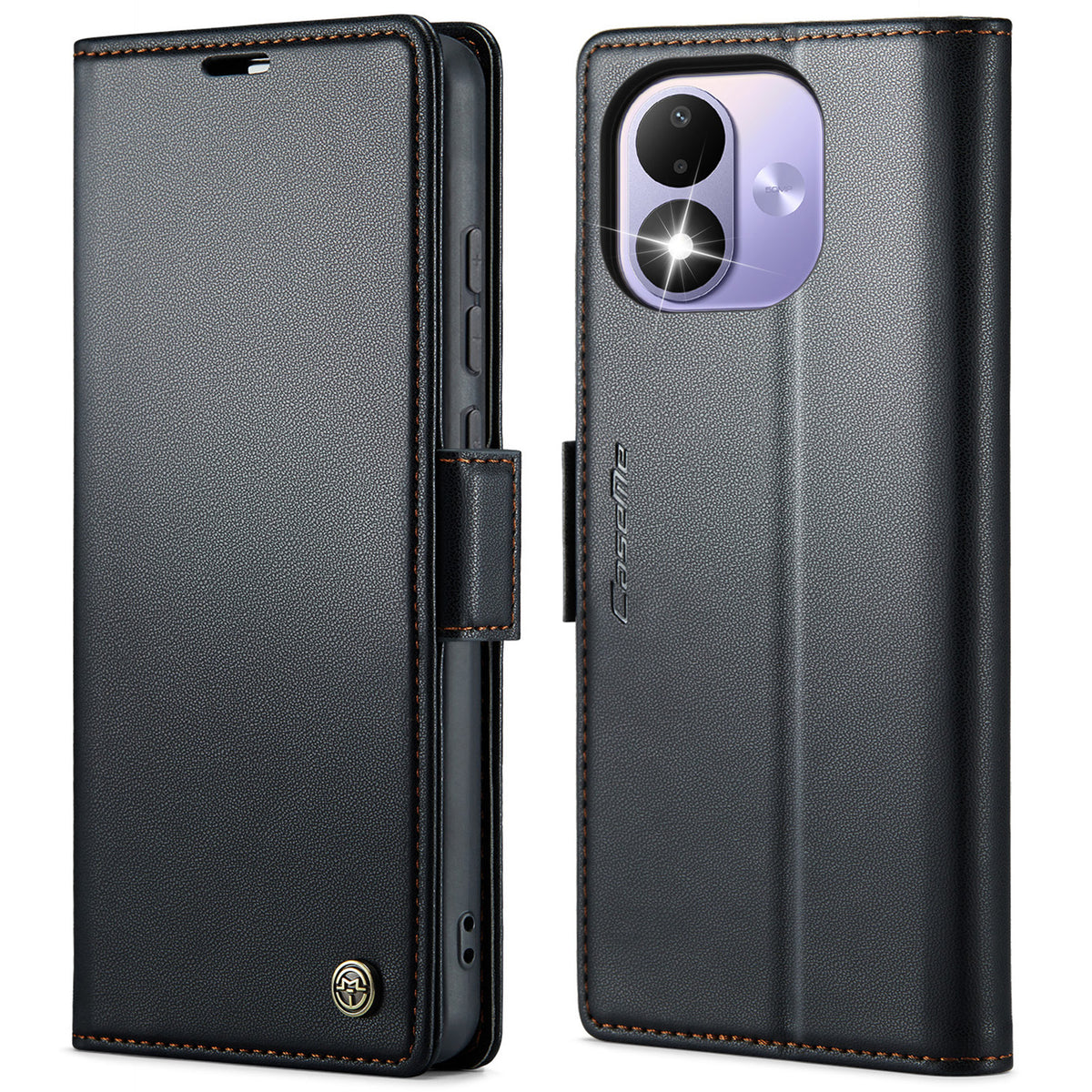 CASEME for Xiaomi Redmi Note 17 5G (Global) / Xiaomi Redmi Note 17 4G (Global) Case  023 Series RFID Blocking Wallet Stand Glossy Litchi Texture Leather Phone Cover