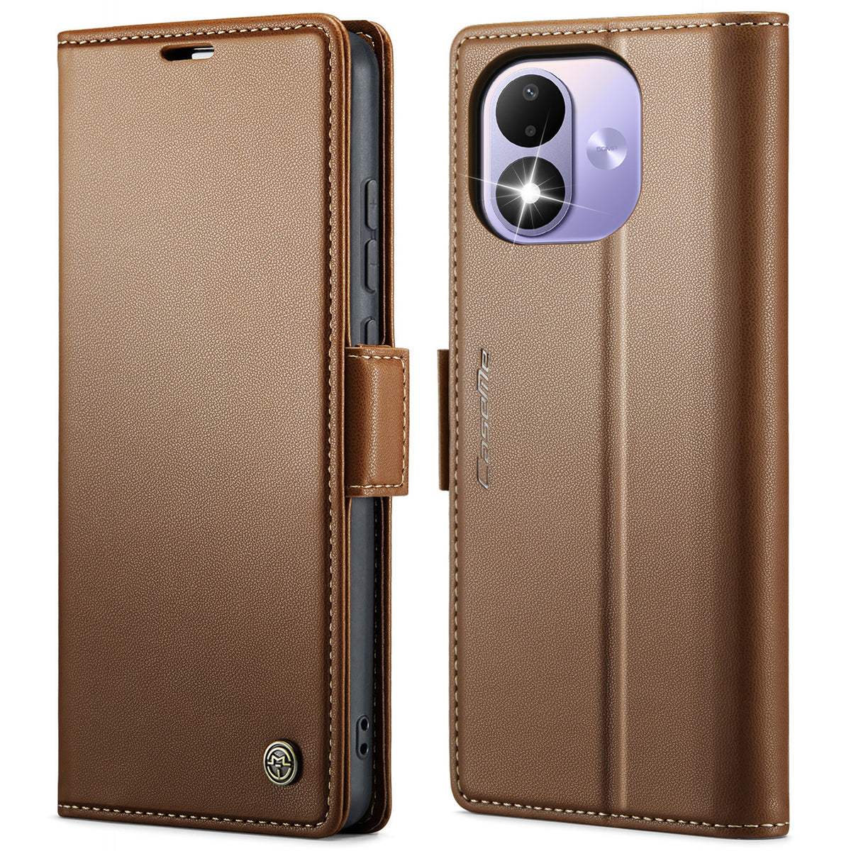 CASEME for Xiaomi Redmi Note 17 5G (Global) / Xiaomi Redmi Note 17 4G (Global) Case  023 Series RFID Blocking Wallet Stand Glossy Litchi Texture Leather Phone Cover