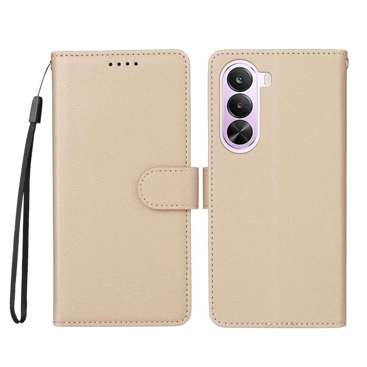 OnePlus Nord CE6 Lite 5G / Realme P4x 5G-skal RFID-blockerande 3 kortplatser PU-lädermobilskal med handledsrem