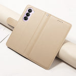 OnePlus Nord CE6 Lite 5G / Realme P4x 5G-skal RFID-blockerande 3 kortplatser PU-lädermobilskal med handledsrem