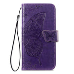 For Xiaomi Wallet Case Butterfly Pattern PU Leather Phone Cover with Tempered Glass Screen Protector