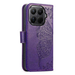 For Xiaomi Wallet Case Butterfly Pattern PU Leather Phone Cover with Tempered Glass Screen Protector