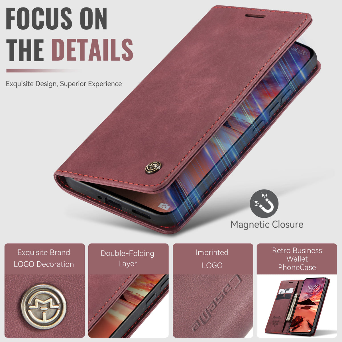 CASEME 013-serien PU-lædermobil-etui med stativ, pung-etui til Xiaomi Redmi Note 17 4G (Global) / Xiaomi Redmi Note 17 (Indien/Kina) 5G / Xiaomi Redmi Note 17 5G (Global)
