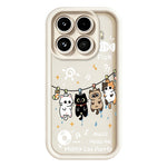 For Xiaomi 17T TPU Case Four Cartoon Cat Pattern Rubberized Phone Back Cover
