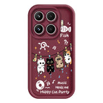 For Xiaomi 17T TPU Case Four Cartoon Cat Pattern Rubberized Phone Back Cover