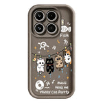 For Xiaomi 17T TPU Case Four Cartoon Cat Pattern Rubberized Phone Back Cover