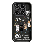 For Xiaomi 17 TPU Case Four Cartoon Cat Pattern Rubberized Phone Back Cover