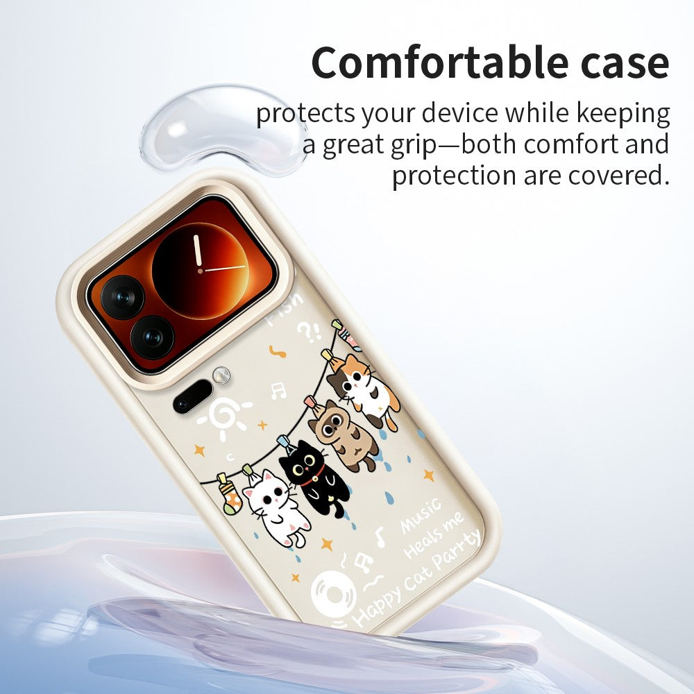 For Xiaomi 17 Pro TPU Case Four Cartoon Cat Pattern Rubberized Phone Back Cover