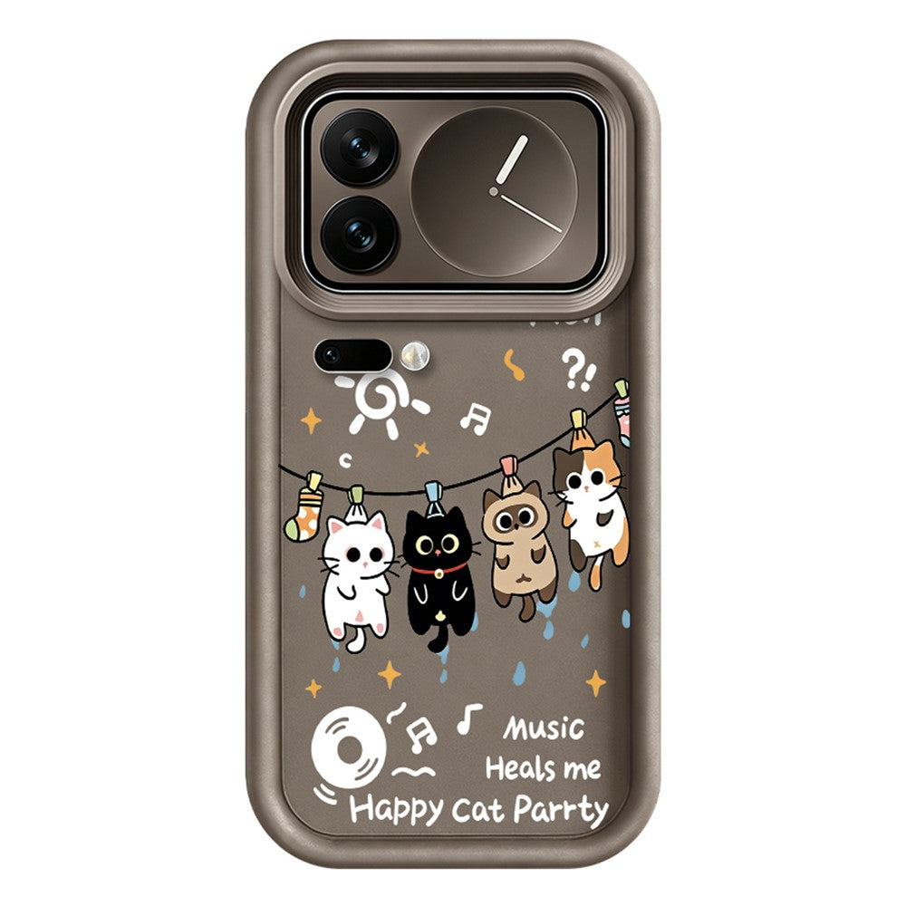For Xiaomi 17 Pro TPU Case Four Cartoon Cat Pattern Rubberized Phone Back Cover