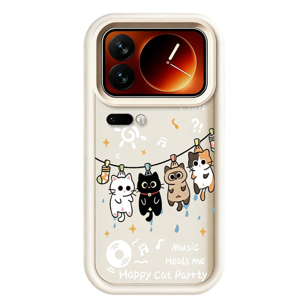 For Xiaomi 17 Pro Max TPU Case Four Cartoon Cat Pattern Rubberized Phone Back Cover