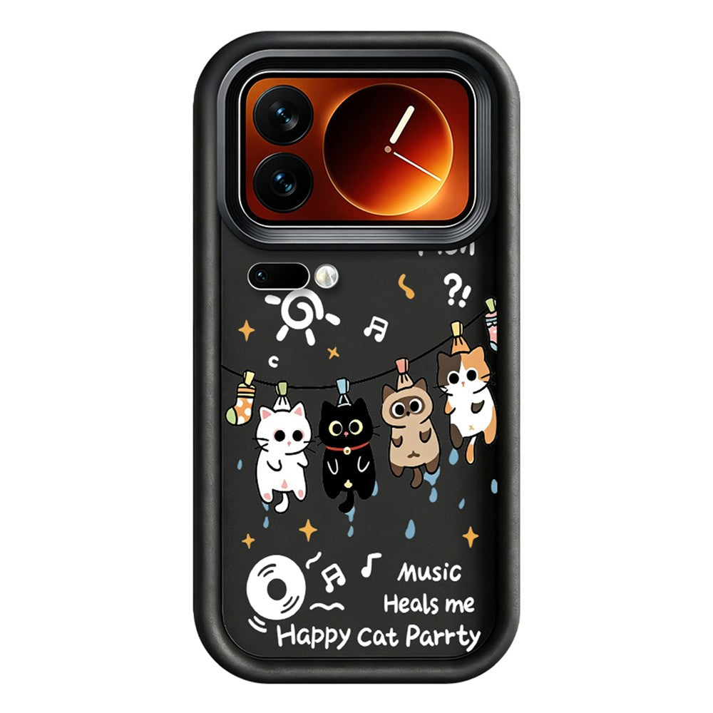 For Xiaomi 17 Pro Max TPU Case Four Cartoon Cat Pattern Rubberized Phone Back Cover