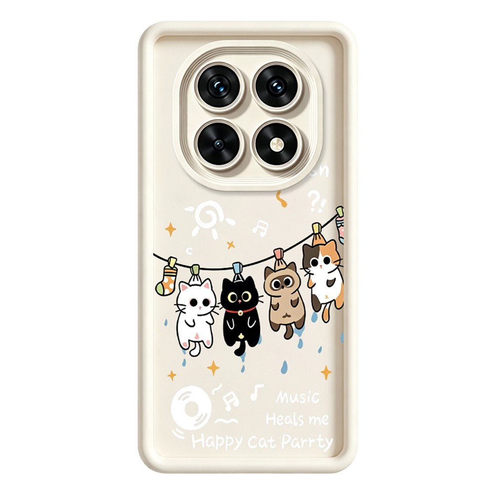 TPU-skal för Xiaomi Redmi Note 15 5G (Global) / 15 4G (Global) / Poco M8 5G, gummibelagt bakstycke med fyra tecknade katter