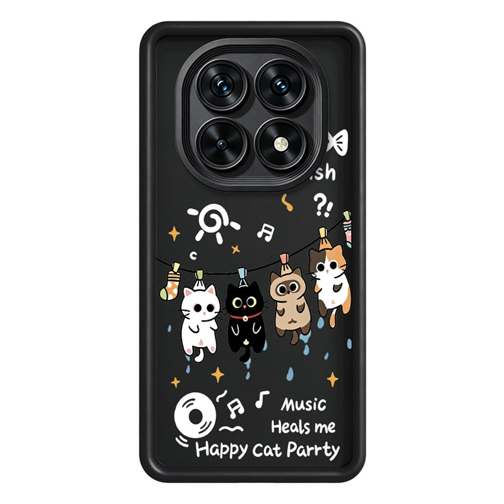 TPU-skal för Xiaomi Redmi Note 15 5G (Global) / 15 4G (Global) / Poco M8 5G, gummibelagt bakstycke med fyra tecknade katter