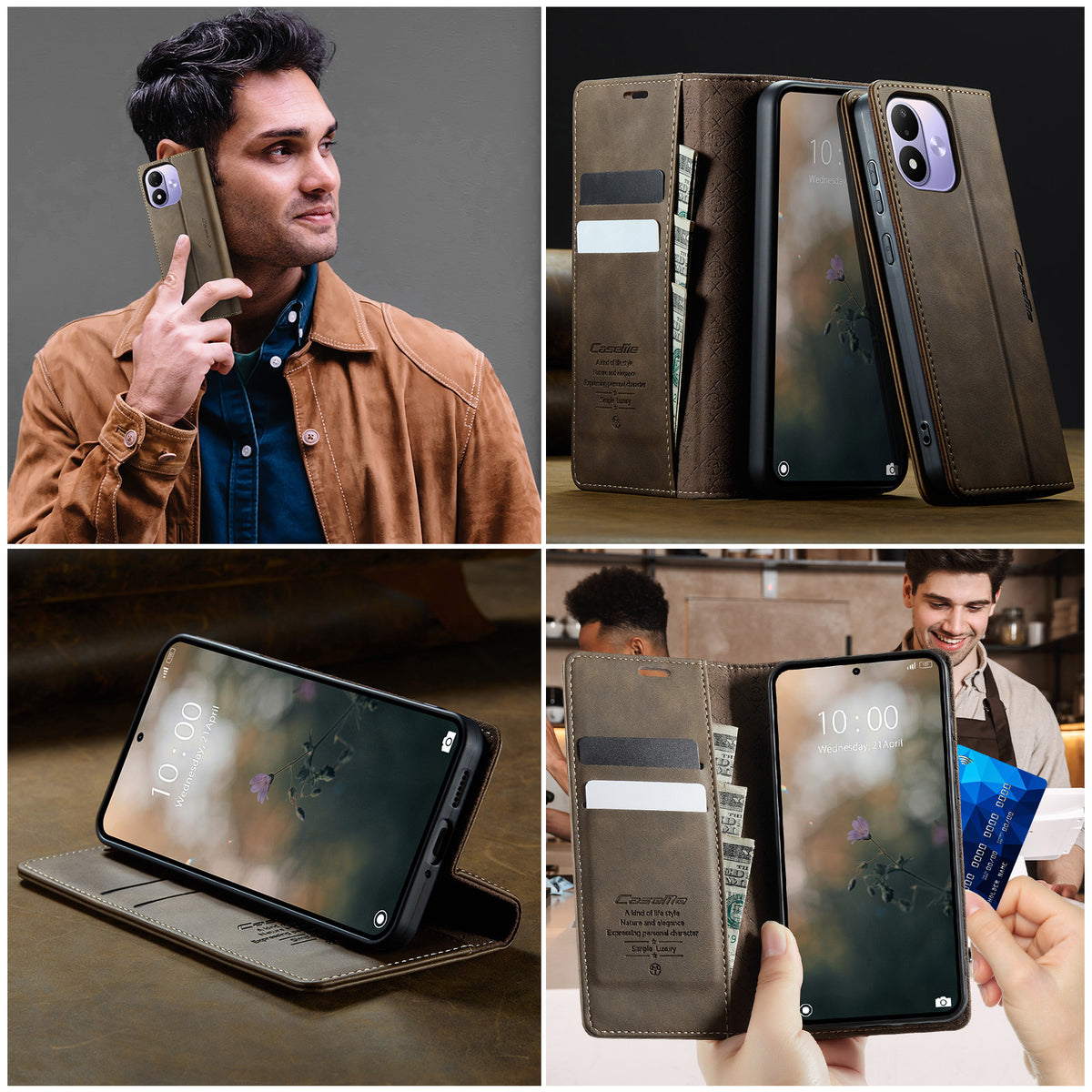 CASEME for Xiaomi Redmi Note 17 5G (Global) / Xiaomi Redmi Note 17 4G (Global) Case  033 Series RFID Blocking Wallet Stand Calf Texture Leather Phone Cover