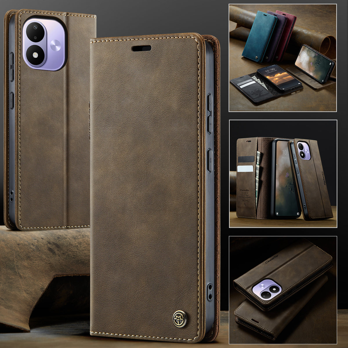 CASEME for Xiaomi Redmi Note 17 5G (Global) / Xiaomi Redmi Note 17 4G (Global) Case  033 Series RFID Blocking Wallet Stand Calf Texture Leather Phone Cover