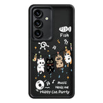 TPU-skal med mönster av fyra tecknade katter och gummibelagt bakstycke för Samsung Galaxy S26+