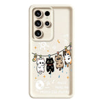 Samsung Galaxy S26 Ultra TPU-skal med fyra tecknade katter och gummibelagt bakstycke