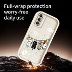 TPU-skal till Samsung Galaxy A18 5G / A18 4G / A17 5G / A17 4G, mönster med fyra tecknade katter, gummibelagt bakstycke