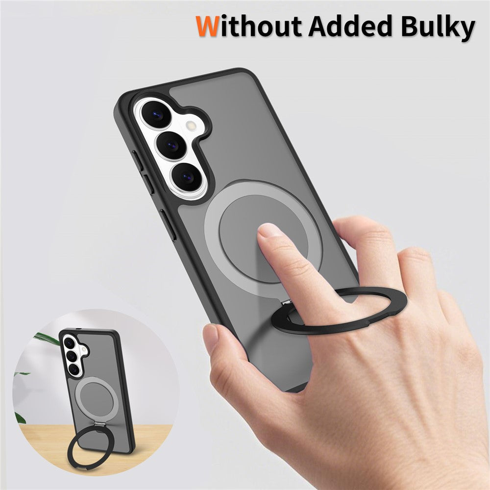 Samsung Galaxy S26+ Skal Magnetiskt Stöd PC + TPU Matt Finish Stötsäkert mobilskydd