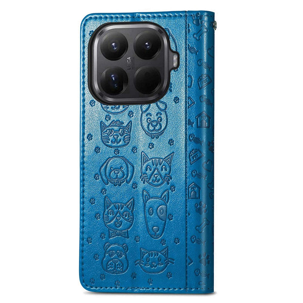For Xiaomi 17T Case with Tempered Glass Screen Protector Cute Cat Dog Pattern PU Leather Wallet Phone Cover